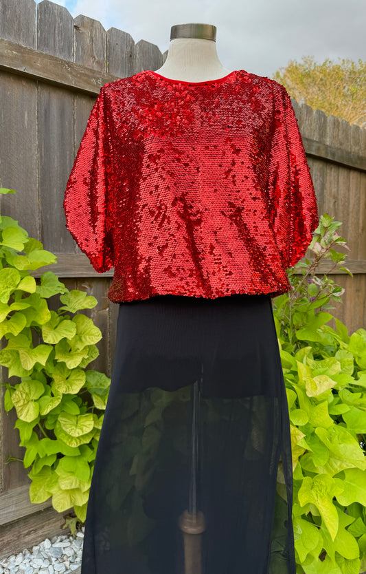 The Razzle Dazzle Red Sequin Top